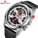 Top ARMIFORCE Mannen Horloges Luxe Merk Militaire Sport Horloge Heren Lederen Chronograph Quartz Analoog horloge Klok Relogio Masculino