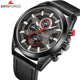 ARMIFORCE Mannen Horloges Top Luxe Merk Militaire Sport Horloge Heren Lederen Chronograph Quartz Analoog horloge Klok Relogio Masculino