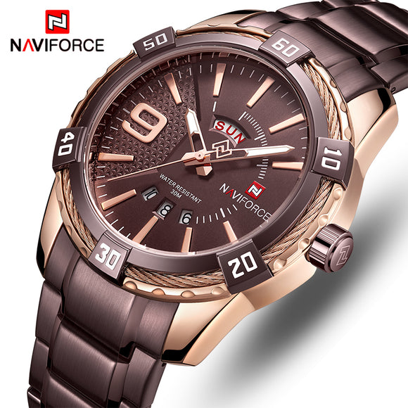 NAVIFORCE Mannen Horloges Top Merk Mens Fashion Sport Horloges mannen Waterdichte Quartz Horloge Mannelijke Datum Klok Relogio Masculino