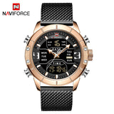 NAVIFORCE Horloge Mannen Sport Quartz Horloges Top Luxe Merk Rvs Waterdichte LED Digitale Horloge Relogio Masculino