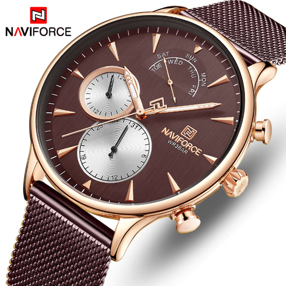 Nieuwe NAVIFORCE Merk Mens Zakelijke Horloges Mode Mannen Quartz Horloge Datumweergave Horloge Waterdicht Klok Relogio Masculino