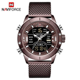 NAVIFORCE Horloge Mannen Sport Quartz Horloges Top Luxe Merk Rvs Waterdichte LED Digitale Horloge Relogio Masculino