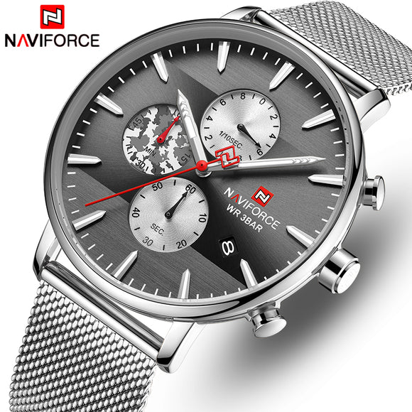 NAVIFORCE Top Mannen Horloge Merk Luxe Mode Quartz Heren Horloges Waterdichte Sport Stalen Militaire Polshorloge Relogio Masculino