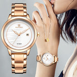 NAVIFORCE Vrouwen Horloges Top Merk Luxe Horloge Quartz Waterdichte vrouwen Horloge Dames Meisjes Mode Klok relogios feminino