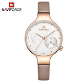 NAVIFORCE Vrouwen Horloges Top Brand Luxe Dames Quartz Horloge Vrouwelijke Lederen Dunne Polshorloge Fashion Casual Klok Relogio Feminino