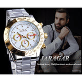 Jaragar Relogio Masculino Horloge Mannen 2019 Gouden Grote Wijzerplaat Kalender Display Automatische Staal Horloges Mechanische Klok Voor Mannen