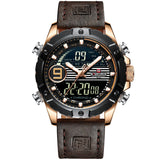 NAVIFORCE Luxe Merk mannen Lederen Waterdichte Quartz Horloge Mannen Militaire Sport Datum LED Horloges Mannelijke Klok Relogio Masculino