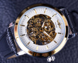 Winnaar 4 Ring Designer Analoge Transparant Case Terug Horloges Mannen Luxe Merk Mechanische Skeleton Horloge Horloges Mannen Klok