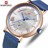 NAVIFORCE Top Merk Mannen Mode Quartz Horloge Heren Waterdicht Roestvrij Staal Mesh Horloge Kalender Casual Relogio Masculino