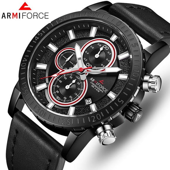 ARMIFORCE TOP Merk Luxe Mannen Horloges Quartz Heren Lederen Horloges Zakelijke mannen Horloge Sport Datum Klok Relogio Masculino