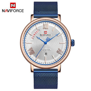 Top NAVIFORCE Mannen Horloges Lederen Sport Horloges Quartz heren Horloge Mannelijke Datum Waterdicht Klok Relogio Masculino