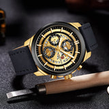 NAVIFORCE Mannen Gold Quartz Horloge mannen Mode Leger Sport Horloges Mannelijke 24 Uur Lederen Waterdichte Klok Relogio Masculino