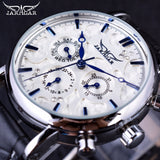 Jaragar Blue Sky Serie Elegante Ontwerp Lederen Band Mannelijke Polshorloge Heren Horloges Topmerk Luxe Klok Mannen Automatische