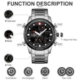 NAVIFORCE Top Luxe Merk Mannen Horloge Nieuwe Sport Fashion Quartz Horloge Waterdicht Rvs Mannen Kijken Relogio Masculino