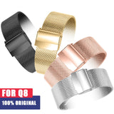 Q8 Smartwatch Metalen Vervanging Strap Roestvrij Stalen Band Zwart Zilver voor VERYFITEK Q8 Smart Horloge Accessoires