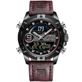 NAVIFORCE Luxe Merk Mannen Militaire Sport Horloge Mannen Lederen Quartz Horloges Waterdichte LED Digitale Mannelijke Klok Relogio Masculino