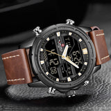 NAVIFORCE Luxe Merk Mannen Mode Sport Horloge Mens Militaire Quartz Horloges Mannelijke Lederen Datum Klok Relogio Masculino