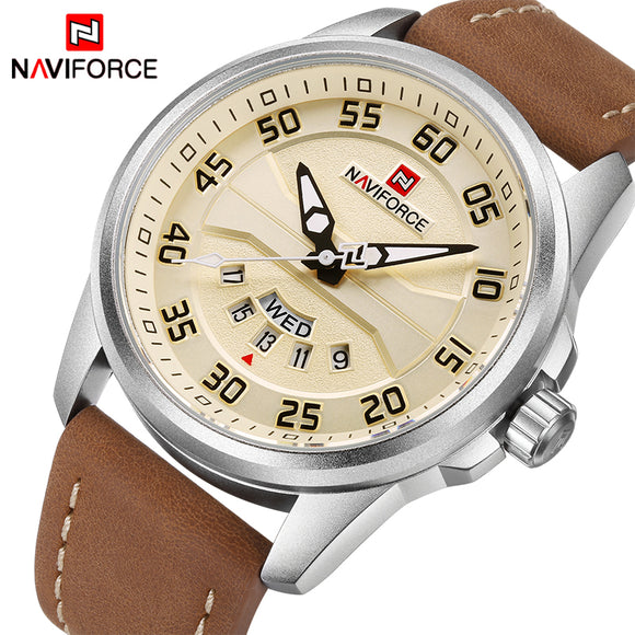 NIEUWE Luxe Merk NAVIFORCE Mannen Mode Sport Horloges mannen Quartz Klok Man Lederen Militaire Polshorloge relogio masculino