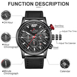 ARMIFORCE Brand Mannen Horloges Lederen Sport Horloges Quartz heren Horloge Mannelijke Datum Waterdicht Klok Relogio Masculino