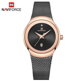 2019 Top Merk NAVIFORCE Elegante Dame Quartz Horloge Jurk Rvs Mesh Riemen Waterdicht Horloges Vrouwelijke Casual Klok