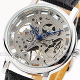 Winnaar Skeleton Horloge Blauwe Handen Speciale Ontwerp Romeinse Aantal Analoge Mannen Horloges Topmerk Luxe Mannen Mechanische Horloge Erkek Saat