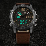 Top Luxe Merk Analoge Led Horloges Mannen Lederen Quartz Klok mannen Militaire Sport Waterdicht Polshorloge Relogio Masculino