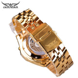 Jaragar Golden Rvs Tourbillion Ontwerp Kalenderweergave Heren Horloges Top Brand Luxe Automatische Mechanische Horloge