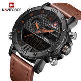 NAVIFORCE Mannen Horloges Top Luxe Merk mannen Lederen Waterdichte Quartz Horloge Man Militaire Sport Polshorloge Relogio Masculino