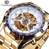 Forsining 2018 Sport Polshorloge Armband voor Mannen Golden Klok Top Merk Luxe Creatieve Skelet mannen Mechanische Horloges uhren