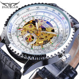 Jaragar Mannen Horloges Automatische 2019 Zilver Wit Mannelijke Stalen Band Self-Wind Mechanische Horloge Analoge Sport Militaire Horloge