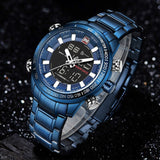 2018 Mannen Horloges NAVIFORCE Luxe Brand Militaire Sport Horloge Mannen Vol Staal Quartz Digitale Analoge Klok Relogio Masculino