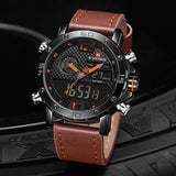 NAVIFORCE Mannen Horloges Top Luxe Merk mannen Lederen Waterdichte Quartz Horloge Man Militaire Sport Polshorloge Relogio Masculino