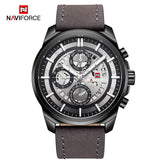 NAVIFORCE Mannen Gold Quartz Horloge mannen Mode Leger Sport Horloges Mannelijke 24 Uur Lederen Waterdichte Klok Relogio Masculino