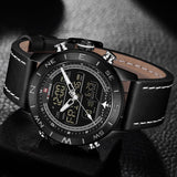 2018 Mannen Horloges NAVIFORCE Top Luxe Merk Lederen Quartz Horloge Mannen Mode Dual Display Sport Digitale Klok Relogio Masculino