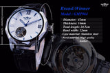 Winnaar Blauw Handen Ontwerp Transparant Skelet Kleine Mode Dial Display Heren Horloges Topmerk Luxe Automatische Fashion Horloges