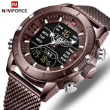 NAVIFORCE Horloge Mannen Sport Quartz Horloges Top Luxe Merk Rvs Waterdichte LED Digitale Horloge Relogio Masculino