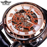 Winnaar Retro Classic Golden Dial Speciale Volledige Black Case Bezel Mannen Horloge Topmerk Luxe Designer Mechanisch Horloge Montre Homme