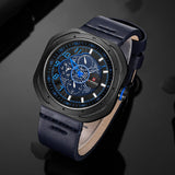 2018 NAVIFORCE Top Merk Mannen Sport Quartz Horloge mannen Waterdichte Blauw Lederen Horloges Mannelijke 24 Uur Datum Klok Relogio masculino