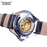 Jaragar Fashion Mechanische Horloges Unieke Groene Nummer Ontwerp Mens Automatic Self-wind Horloges Top Merk Luxe Mannelijke Klok