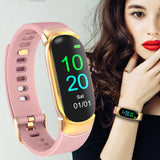 Vrouwen Sport Smart Horloge Mannen LED Waterdicht Smart Horloge Hartslag Bloeddruk Stappenteller Horloge Klok Voor Android iOS