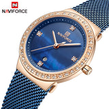 NAVIFORCE Mode Merk Vrouwelijke Quartz Horloge Rvs Mesh Riemen Elegante Dames Horloges Creatieve Luxe Dial Reloj Mujer