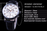 Jaragar 3 dial diamond display lederen band ripple ontwerp mannen horloges topmerk luxe mechanische automatische horloge klok