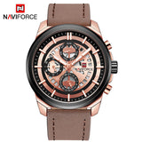 NAVIFORCE Mannen Gold Quartz Horloge mannen Mode Leger Sport Horloges Mannelijke 24 Uur Lederen Waterdichte Klok Relogio Masculino