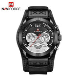 NAVIFORCE Nieuwe Mannen Quartz Horloge Creative Dial Datum Fashion Horloges Militaire Leer Waterdicht Mannelijke Klok Relogio Masculino