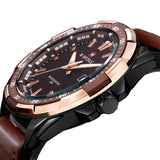 2019 Nieuwe Mode Mannen Militaire Sport Horloges heren Quartz Auto Datum Klok Top Brand Luxe Man Lederen Band Casual polshorloge