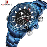 2018 Mannen Horloges NAVIFORCE Luxe Brand Militaire Sport Horloge Mannen Vol Staal Quartz Digitale Analoge Klok Relogio Masculino