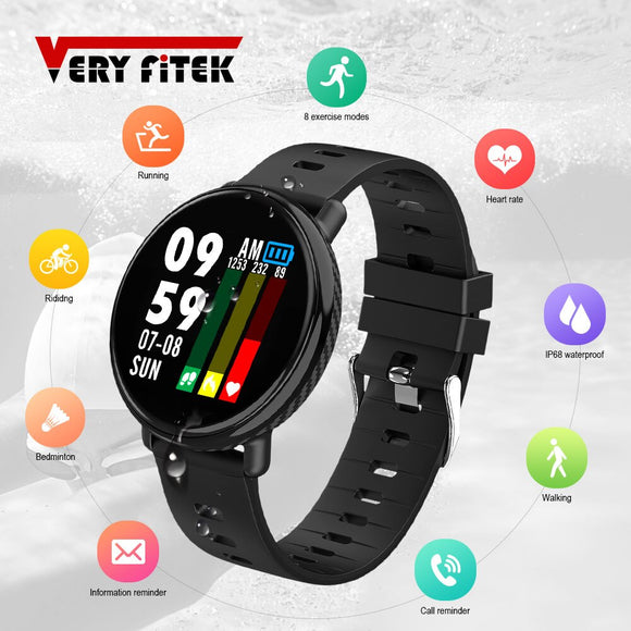 VERYFiTEK Ronde Smart Horloge Bloeddruk Hartslagmeter IP68 Waterdichte Fitness Armband Sport Horloge Mannen Vrouwen Smartwatch