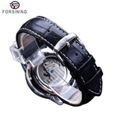 Forsining Automatische Self-Wind Mannen Jurk Horloge Zon Moon Phase Tourbillon Waterdichte Mannelijke Lederen Pols Horloges Relogio Masculino