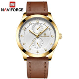 NAVIFORCE Top Merk Luxe Mannen Zakelijke Quartz Horloges Mannen Mode Sport Lederen Horloge Mannelijke 24 Uur Datum Analoge Klok