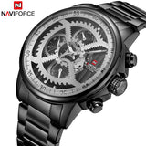 NAVIFORCE Horloge Mannen Mode Toevallige Sport Horloges Topmerk Waterdichte Militaire Quartz 24 Uur Wijzerplaat Mannelijke Klok Relogio Masculino